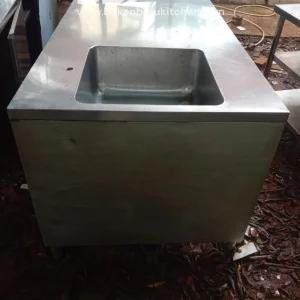 Sink Stainless Steel 1 Lobang dengan Sayap dan Hambalan 180x90x85