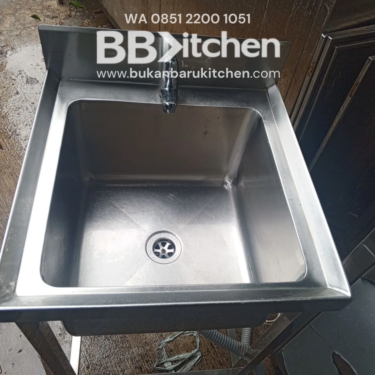 Sink Stainless Steel 1 Lobang Ukuran 50x50x85 - Image 2