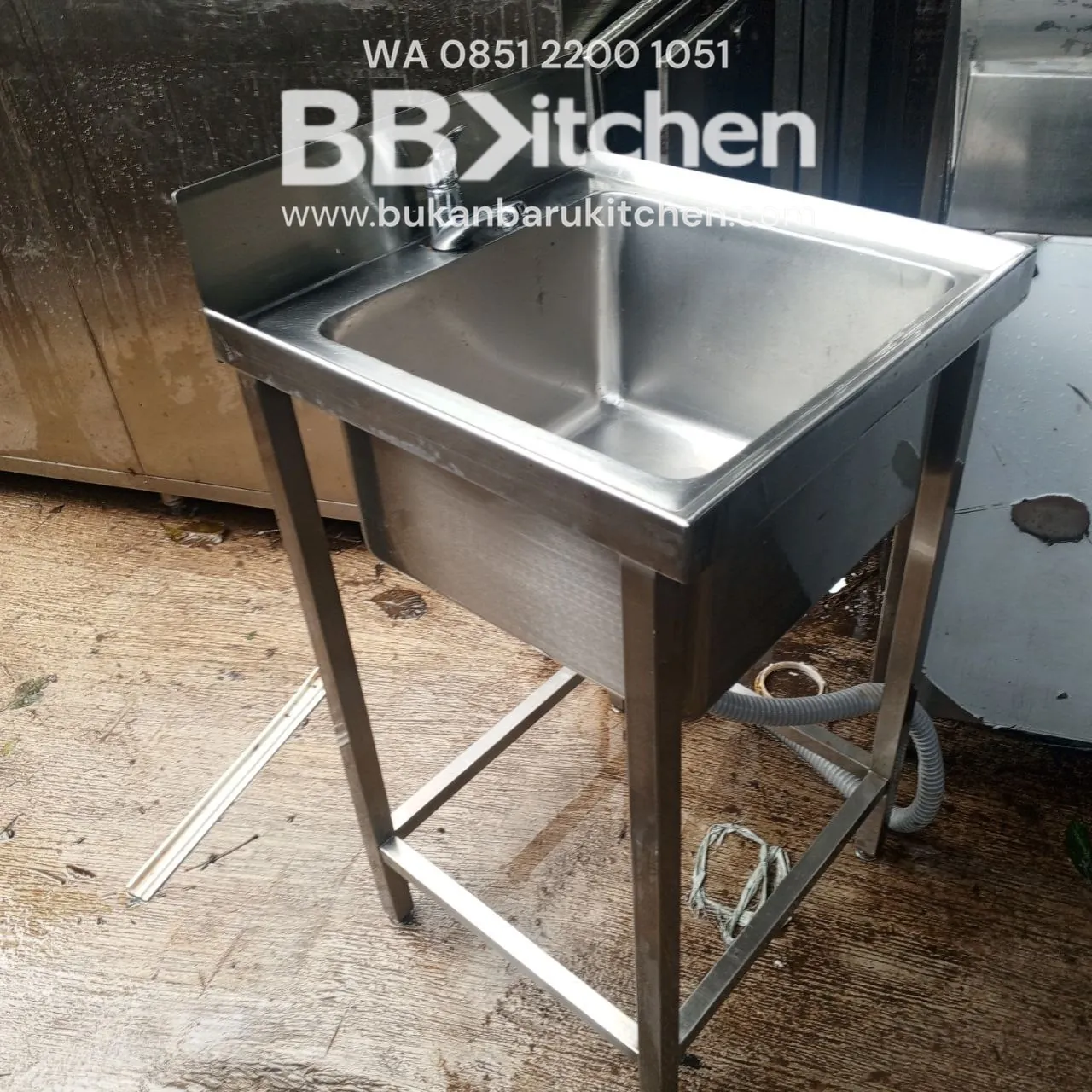 Sink Stainless Steel 1 Lobang Ukuran 50x50x85 - Image 3