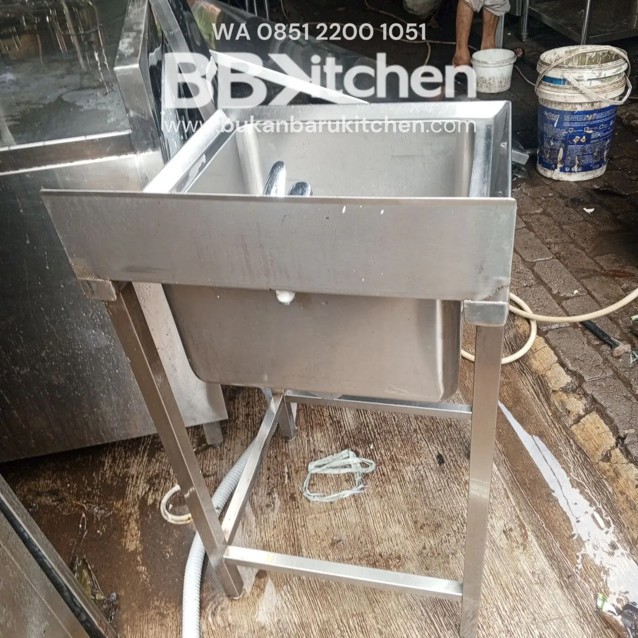 Sink Stainless Steel 1 Lobang Ukuran 50x50x85 - Image 4