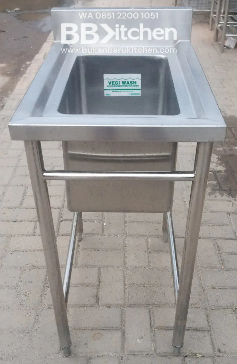 Sink Stainless Steel 1 Lobang Ukuran P 48 x L 75 x T 85 cm