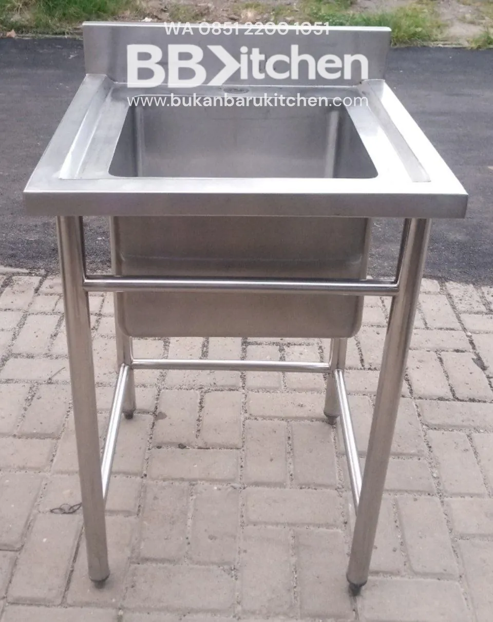 Sink Stainless Steel 1 Lobang Ukuran P 60 x L 60 x T 85 cm