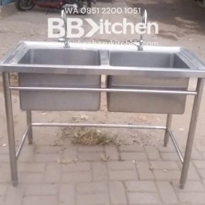 Sink Stainless Steel 2 Lobang P 120 x L 60 x T 82 cm