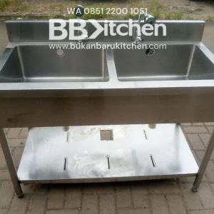 Sink Stainless Steel 2 Lobang P 120 x L 60 x T 82 cm