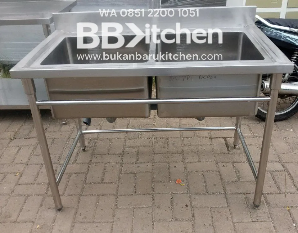 Sink Stainless Steel 2 Lobang P 120 x L 75 x T 85 cm