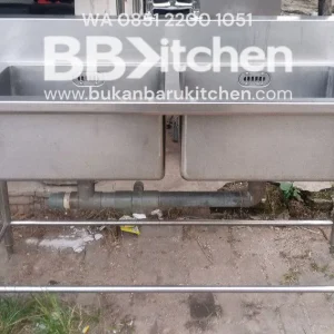 Sink Stainless Steel 2 Lobang P150 x L60 x T85 cm