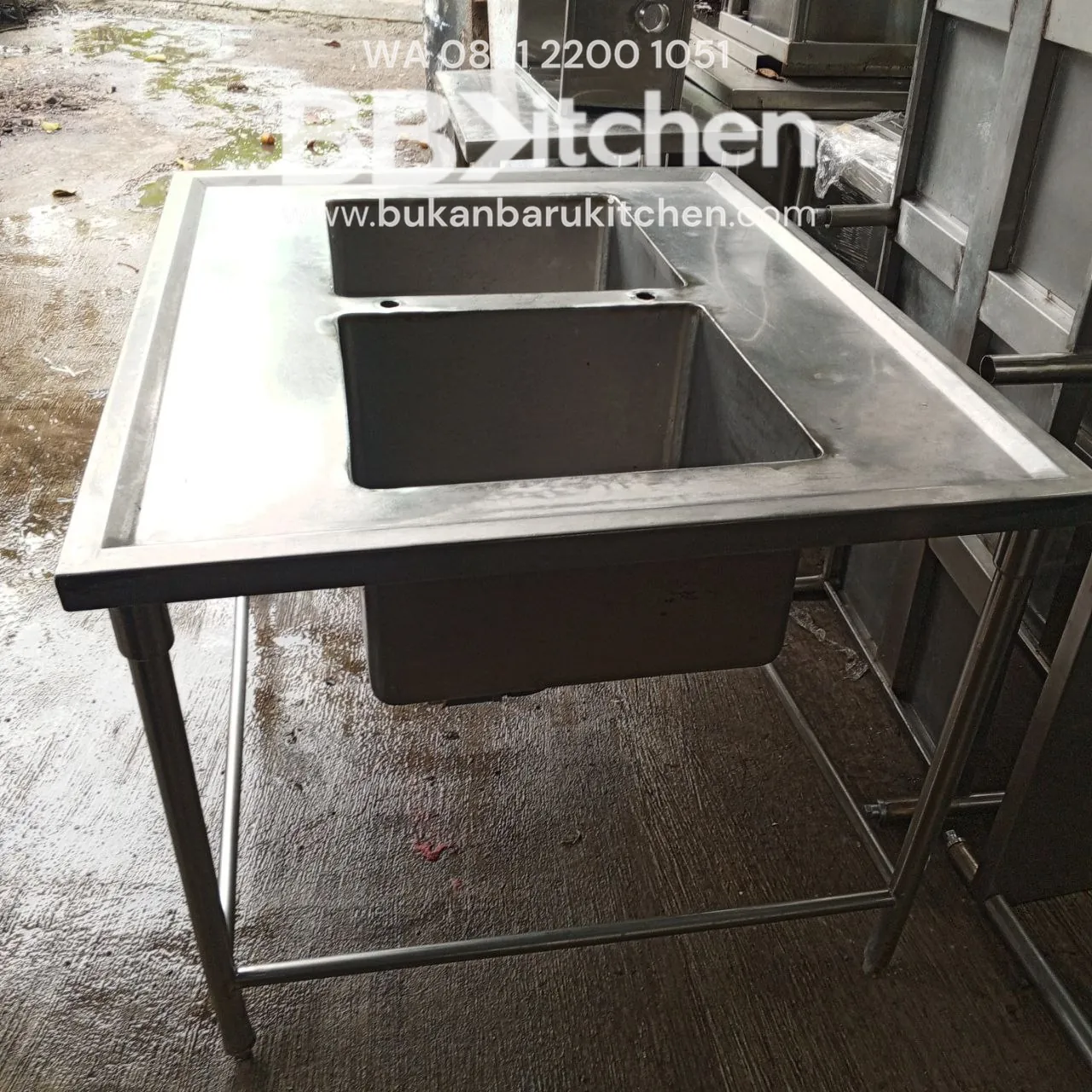 Sink Stainless Steel 2 Lobang Ukuran 120x100x85 - Image 2