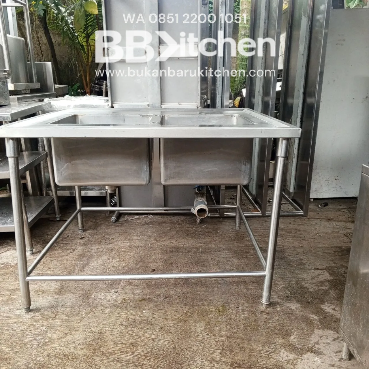 Sink Stainless Steel 2 Lobang Ukuran 120x100x85 - Image 3