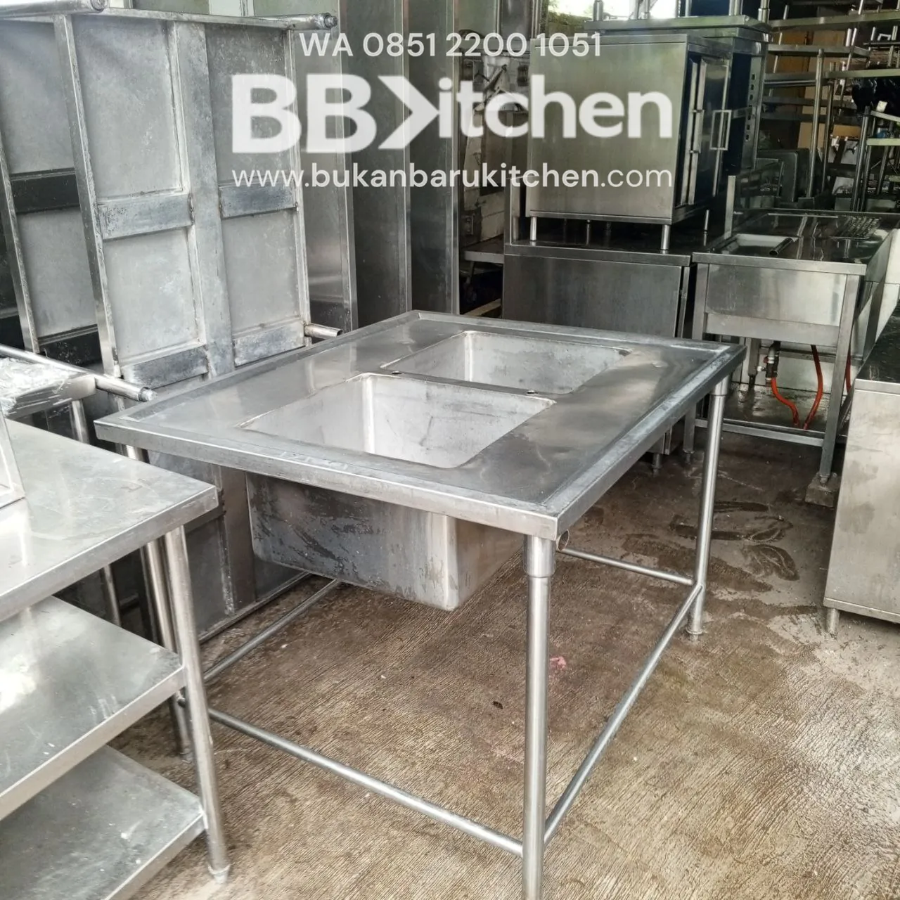 Sink Stainless Steel 2 Lobang Ukuran 120x100x85 - Image 4