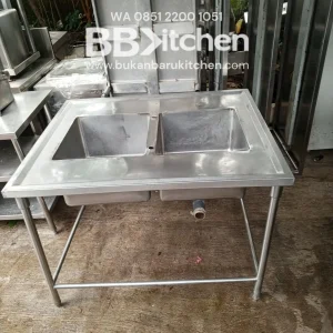 Sink Stainless Steel 2 Lobang Ukuran 120x100x85