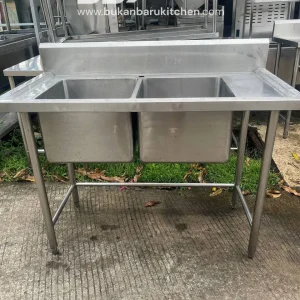 Sink Stainless Steel 2 Lobang Ukuran 120x60x85