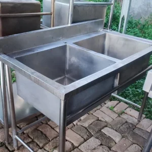 Sink Stainless Steel 2 Lubang Ukuran P 120 Cm L 70 T 85