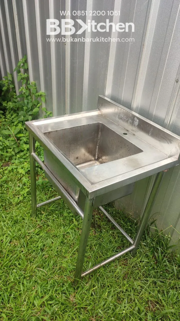 Sink Stainless Steel Single 70L dengan Lobang 40x40cm - Image 4
