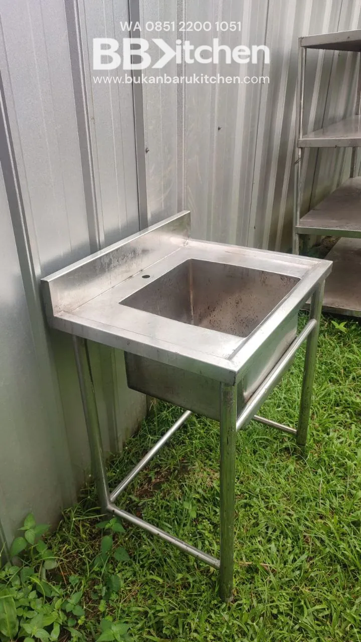 Sink Stainless Steel Single 70L dengan Lobang 40x40cm - Image 5