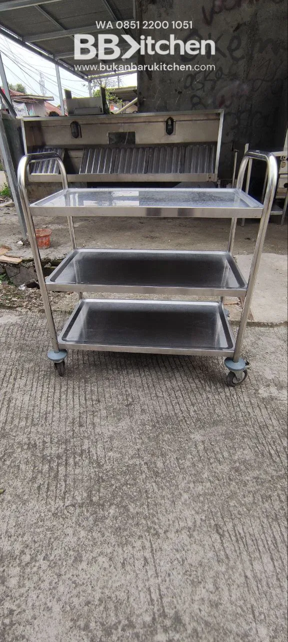 Troli Food 3 Susun Ukuran 46.5x80x90 - Bekas