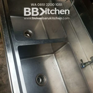 Double Sink Stainless Steel Ukuran P 120 x L 75 x T 85 cm