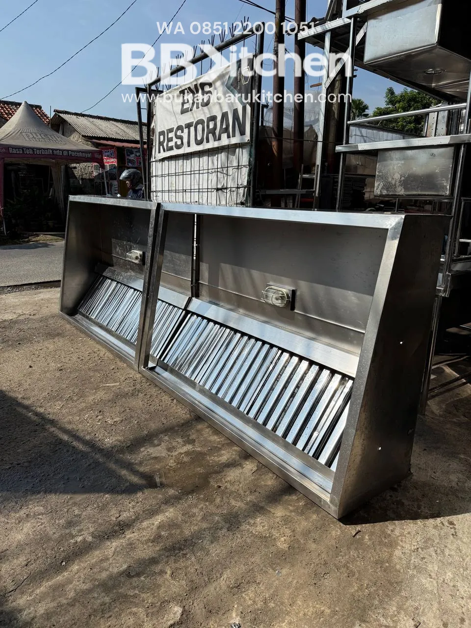 Hood Stainless Steel dengan Filter dan Lampu 368x125x50-30