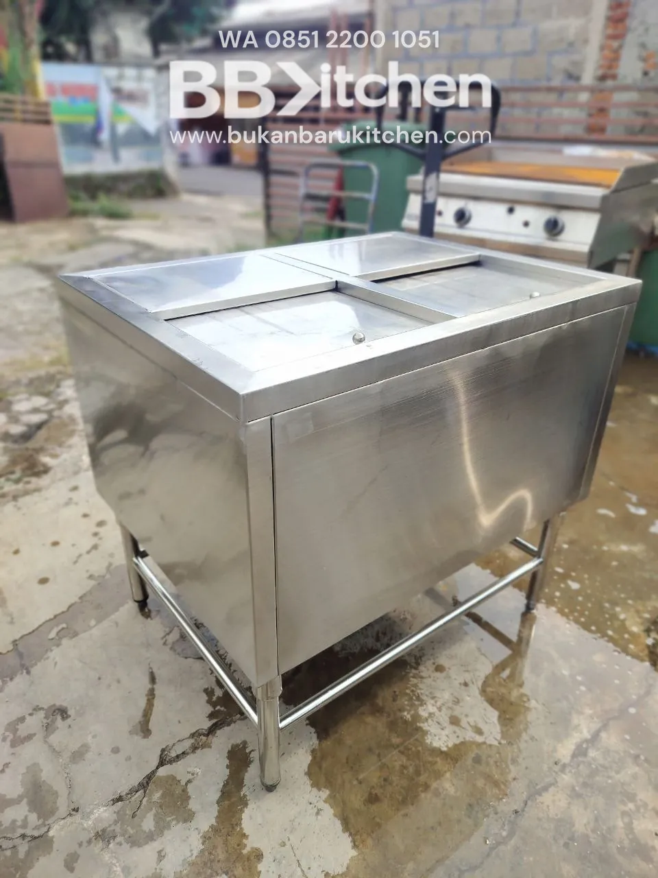 Ice Bin 2 Lubang Stainless Steel P90 L70 T85 - Image 2