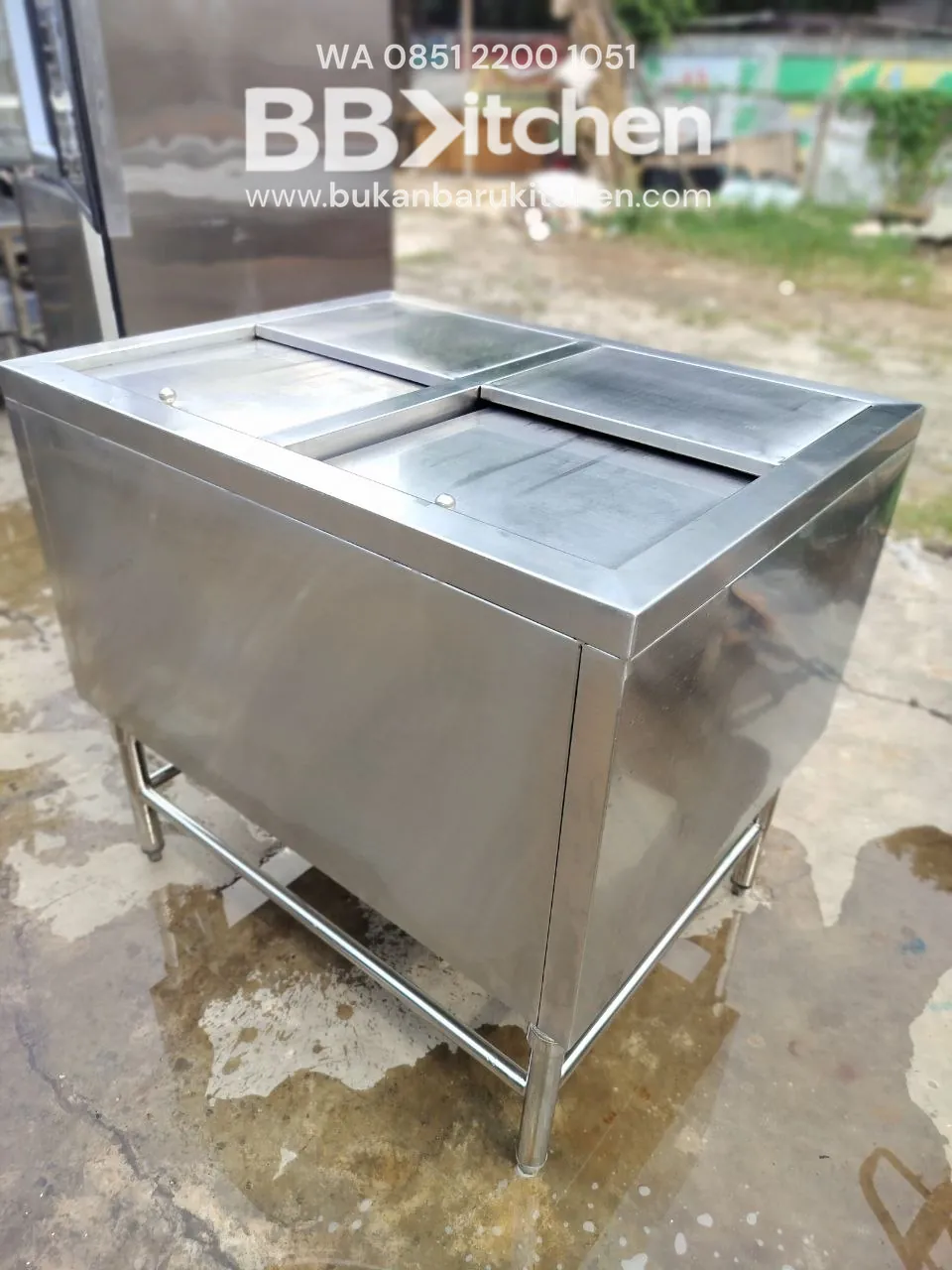 Ice Bin 2 Lubang Stainless Steel P90 L70 T85 - Image 3