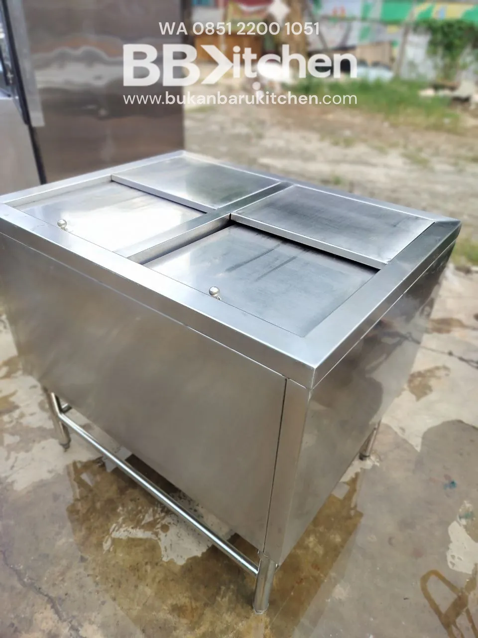 Ice Bin 2 Lubang Stainless Steel P90 L70 T85 - Image 7