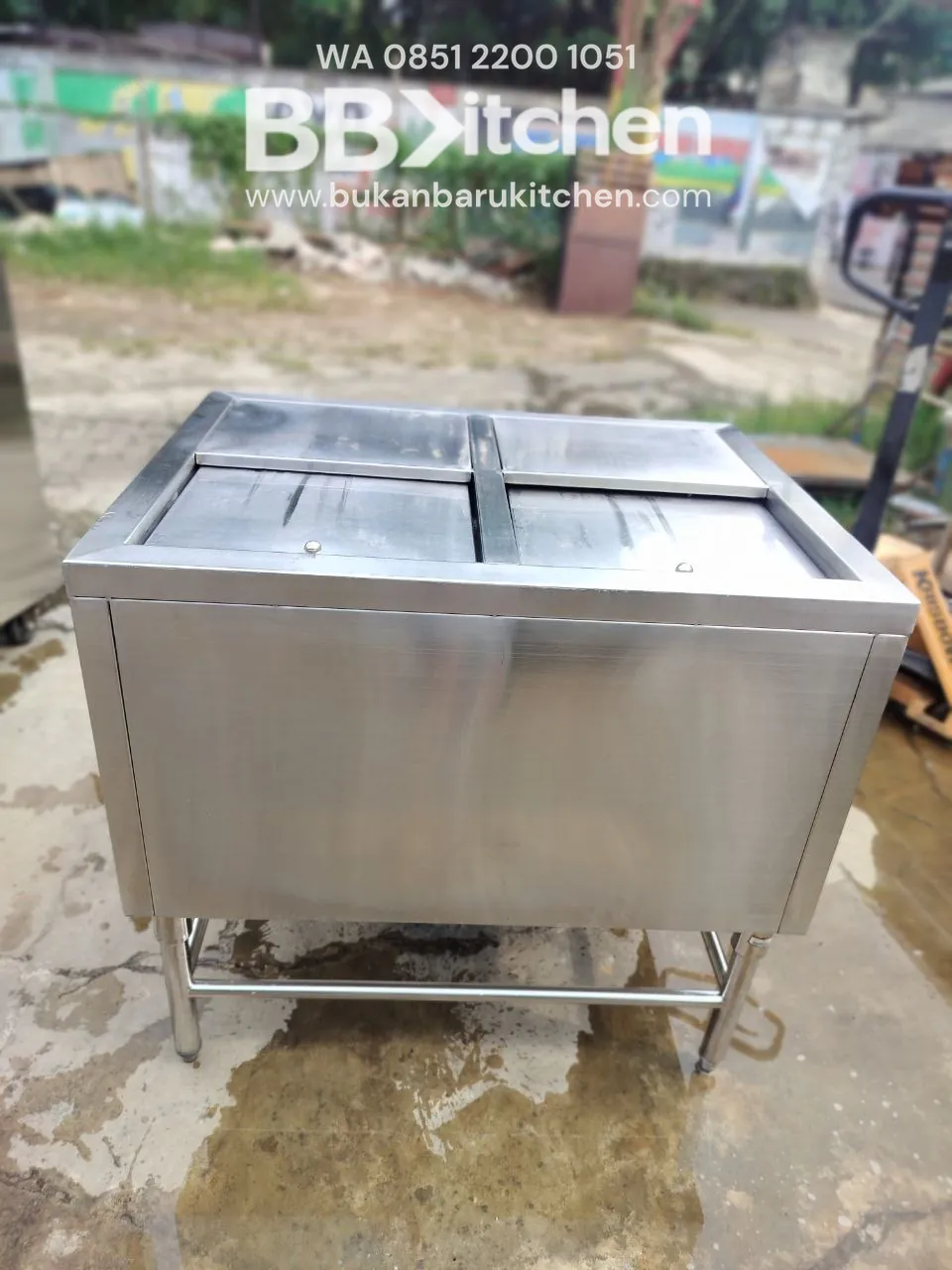 Ice Bin 2 Lubang Stainless Steel P90 L70 T85 - Image 8