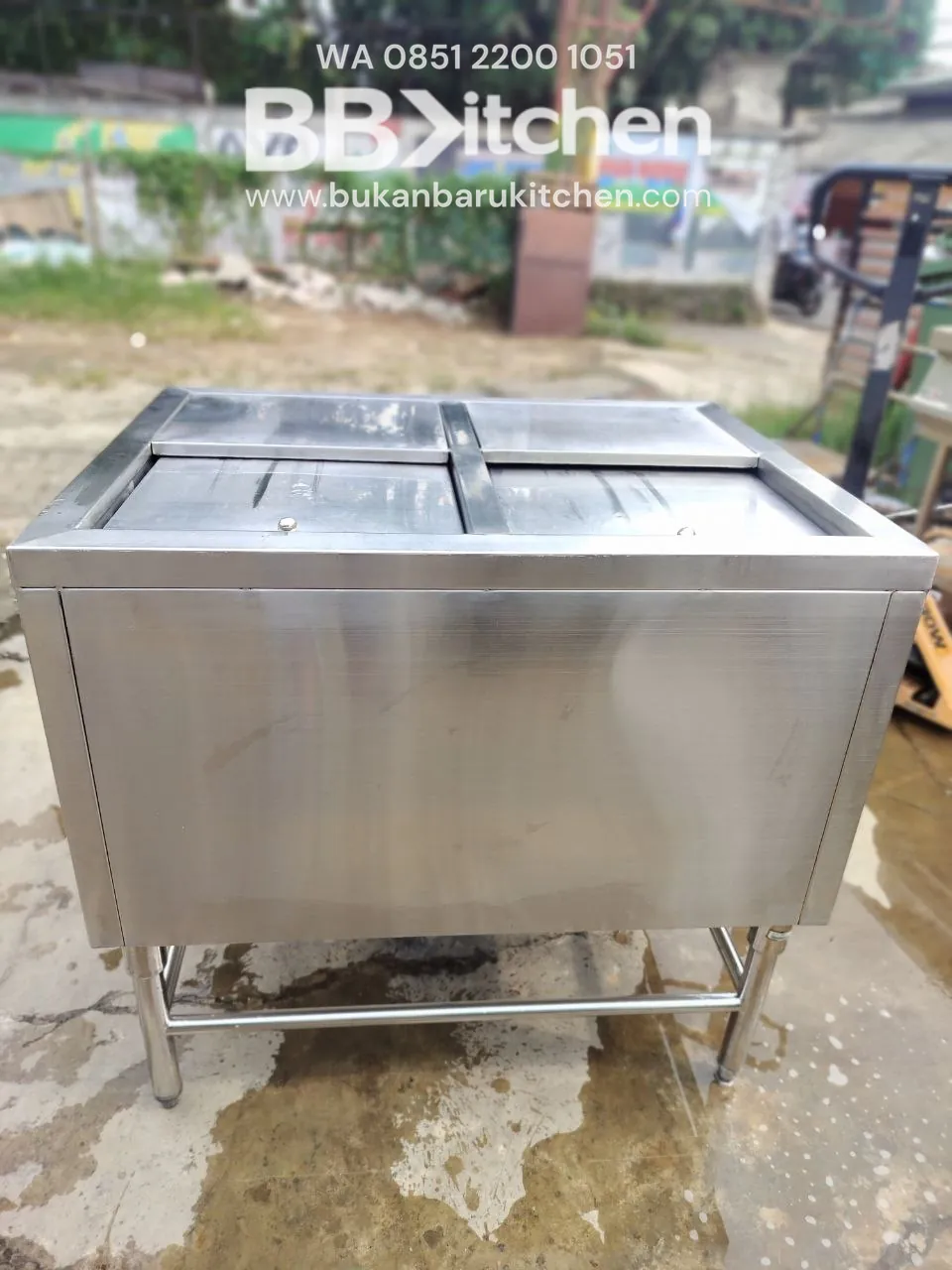 Ice Bin 2 Lubang Stainless Steel P90 L70 T85