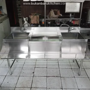 Ice Bin Doble Sink 160x75x85 cm dengan Lubang Sink 40x40x30 cm