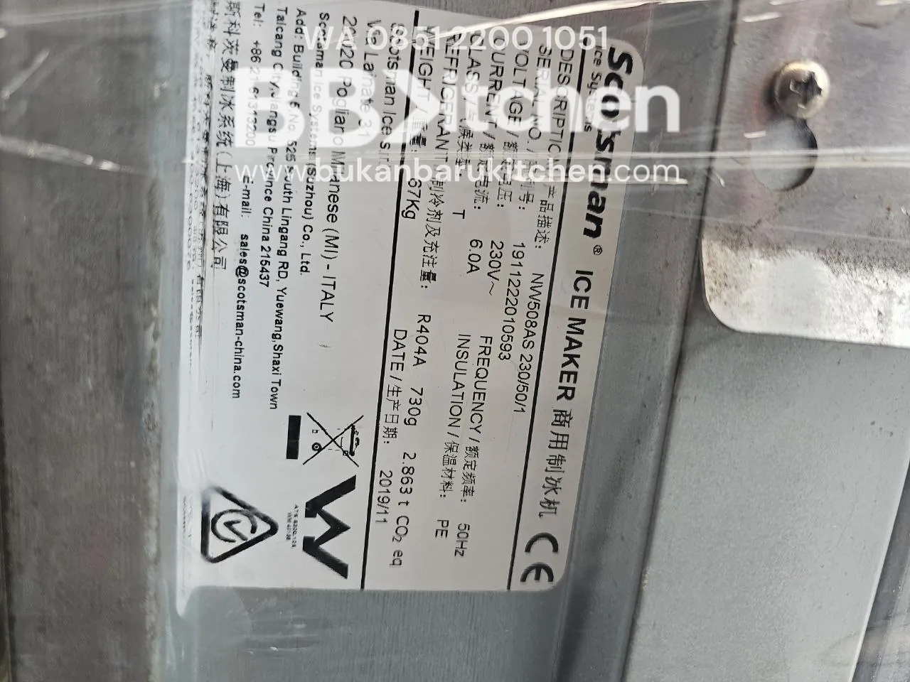 Ice Maker Scotsman Model NW 508 AS OX Kapasitas 155-200 kg per 24 Jam - Image 3
