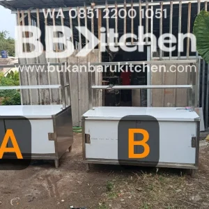 Kabinet Pintu Sliding Stainless Steel 150x75x80