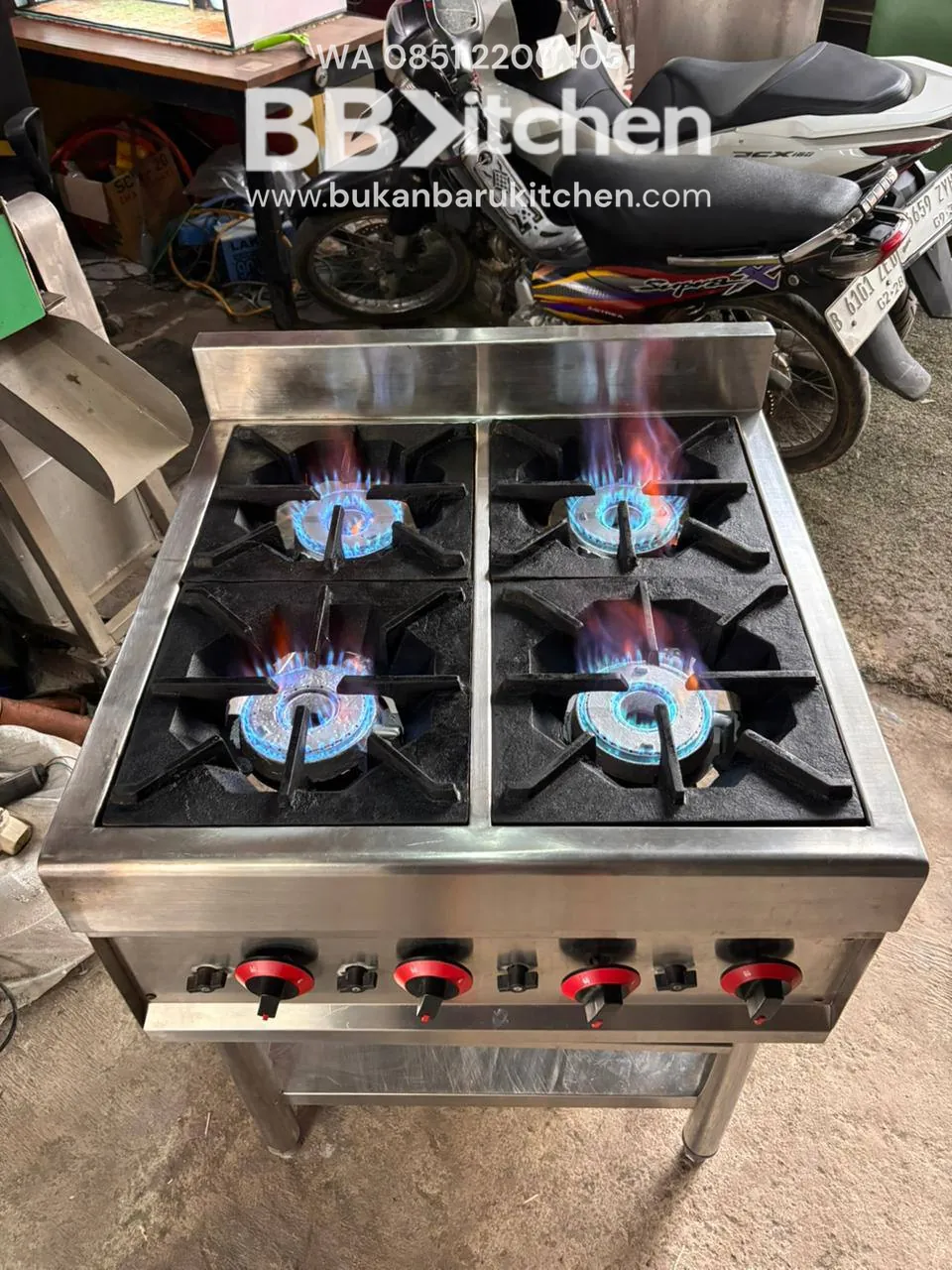 Kompor 4 Tungku 70x70x85 High Pressure - Bekas