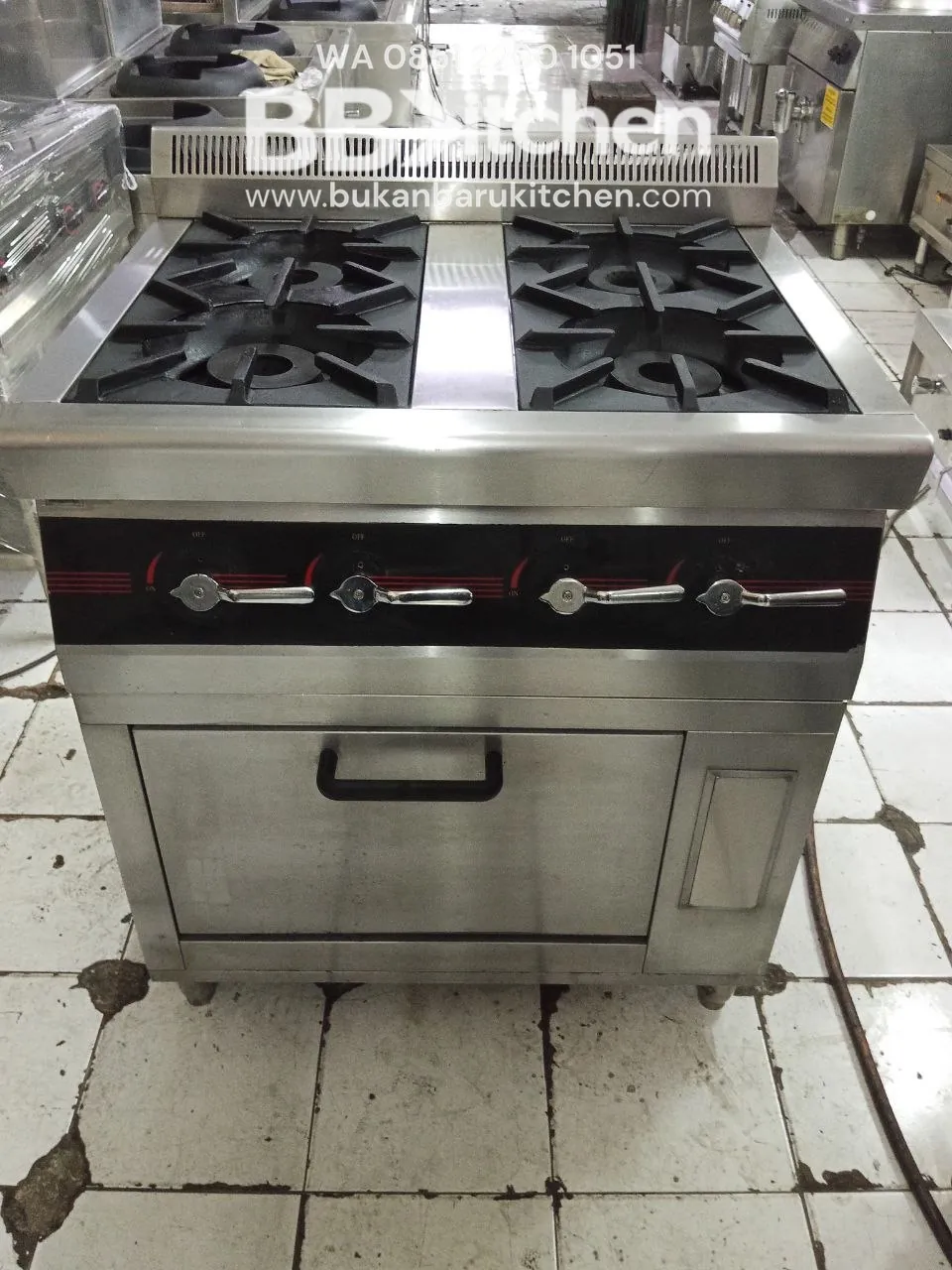 Kompor 4 Tungku Loow Pressure Ukuran 80x70x89