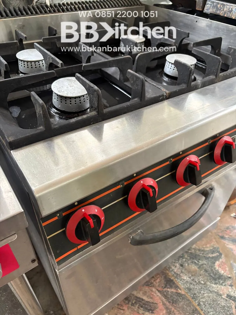 Kompor 4 Tungku Low Pressure + Oven Ukuran 70x70x85 - Image 2
