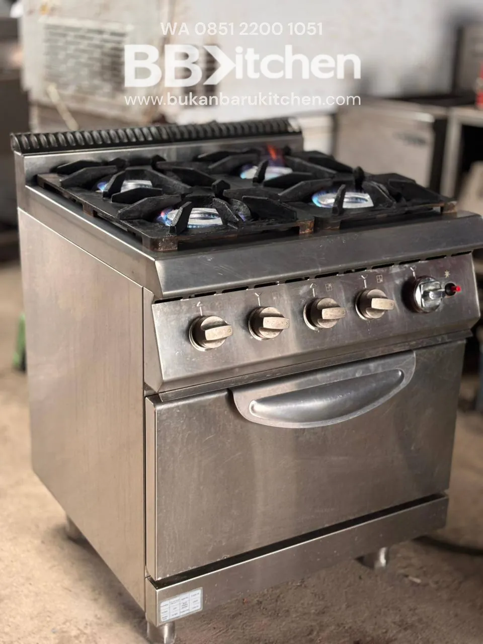 Kompor 4 Tungku Plus Oven Model E-RQB-700 70x70x93