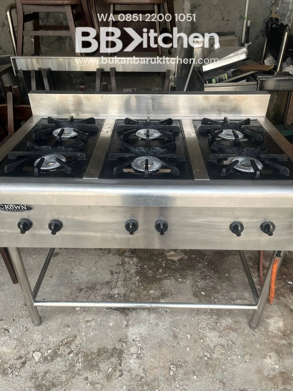 Kompor 6 Tungku High Pressure Crown Ukuran 110x70x85