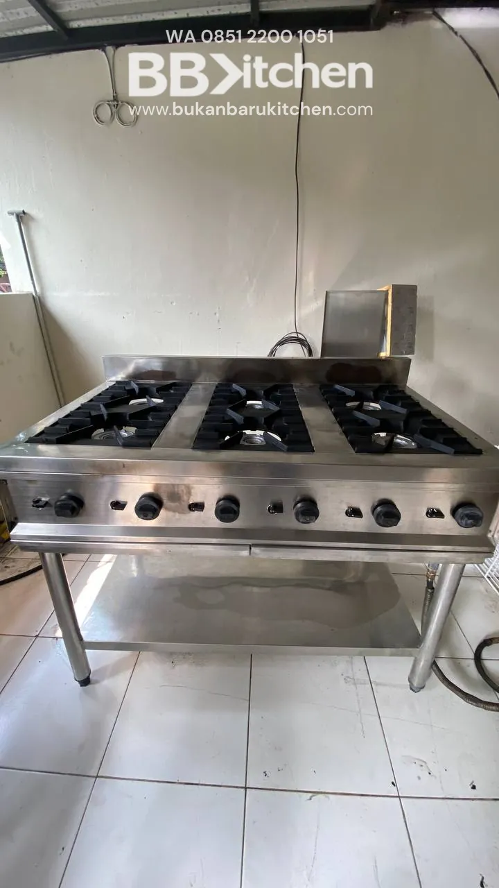 Kompor 6 Tungku High Pressure Ukuran 119x75x86+11