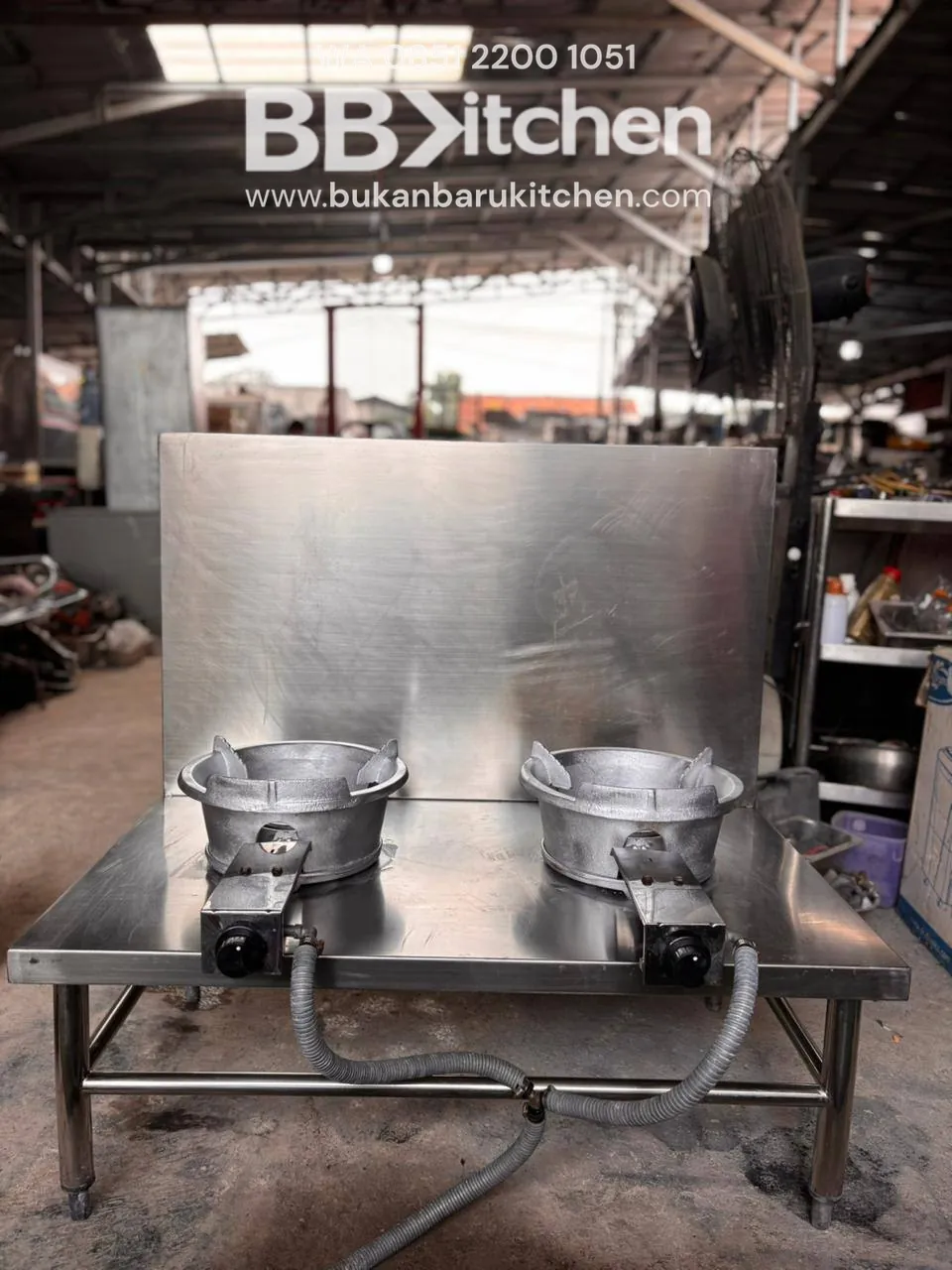 Kompor Gas 2 Tungku dengan Meja Kompor Ukuran 100x60x50 - Image 2