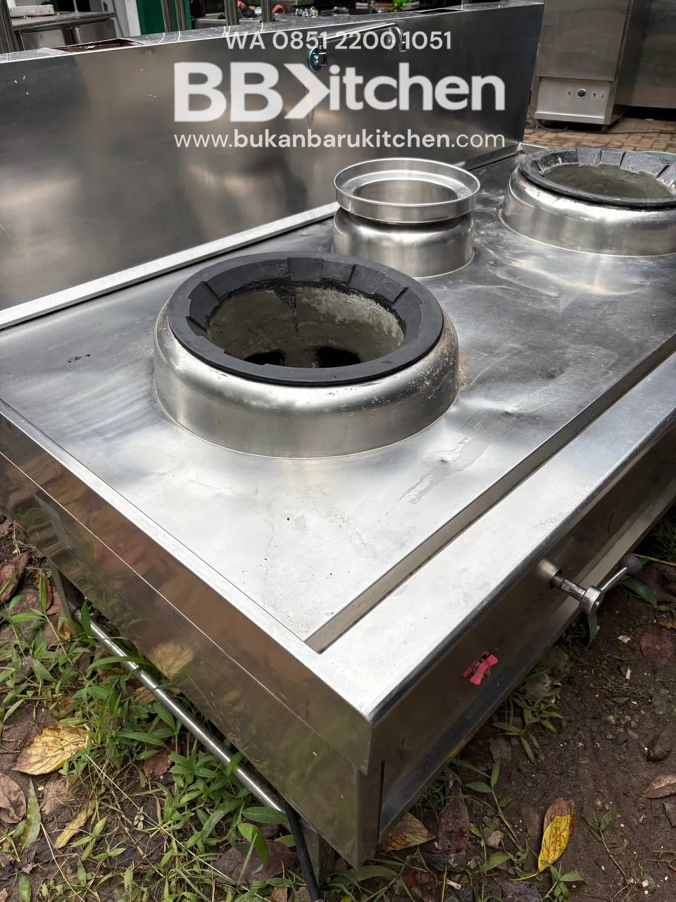 Kompor Wok Kuali Range 2 Tungku High Pressure Ukuran 200x120x75 - Image 3