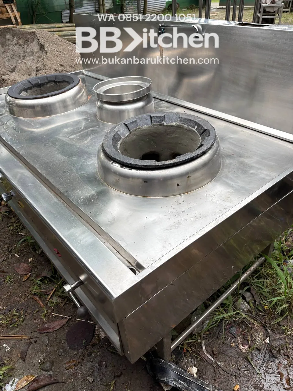 Kompor Wok Kuali Range 2 Tungku High Pressure Ukuran 200x120x75 - Image 4