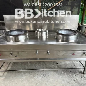 Kompor Wok Kwali Range 2 Tungku High Pressure Ukuran 200x120x75