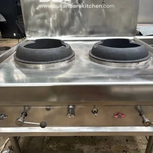 Kompor Wok Kwali Range 2 Tungku Ukuran 120x120x80