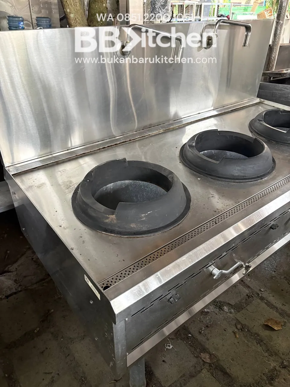 Kompor Wok Kwali Range 3 Tungku Ukuran 180x90x80 - Image 3