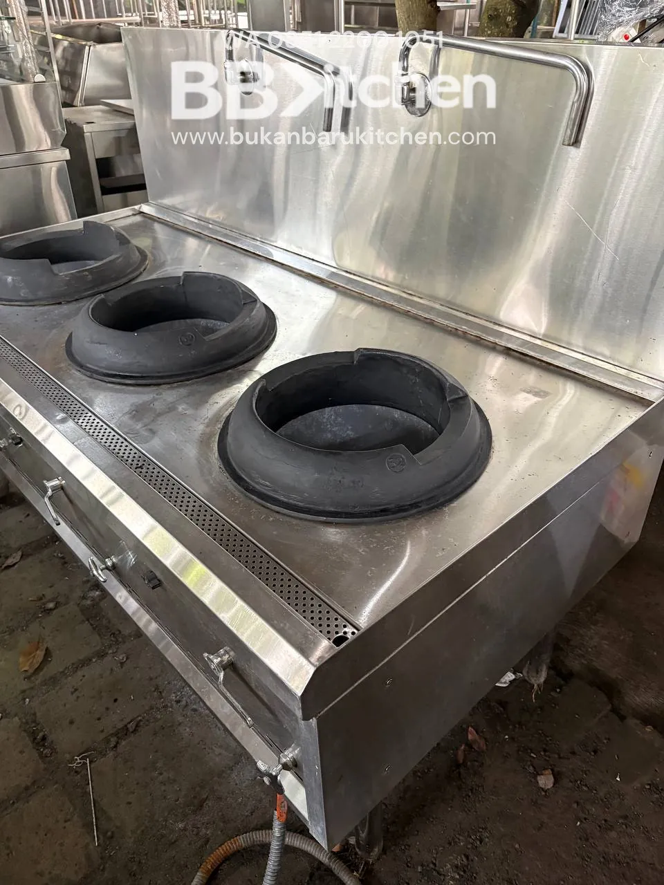Kompor Wok Kwali Range 3 Tungku Ukuran 180x90x80 - Image 4