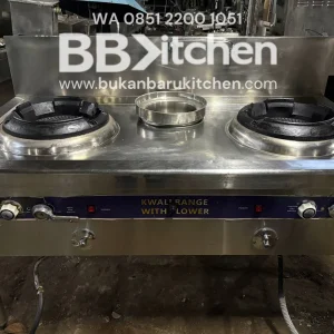 Kompor Wok Kwalirange Blower 2 Tungku Ukuran 150x80x80