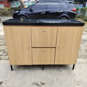 Lemari Bahan Multiplek Granit dengan Kaki Besi - Ukuran P 120 L 36 T 90