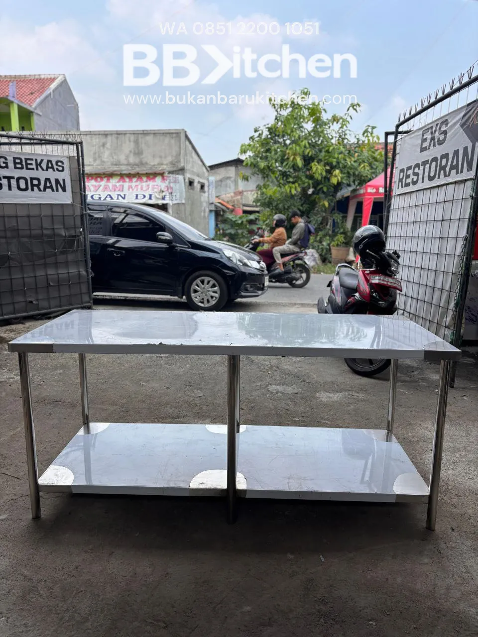 Meja 2 Susun Stainless 200x75x85 - Image 2