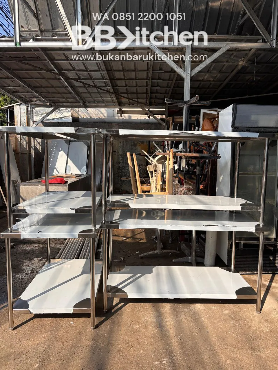Meja 2 Susun Stainless 200x75x85 - Image 4