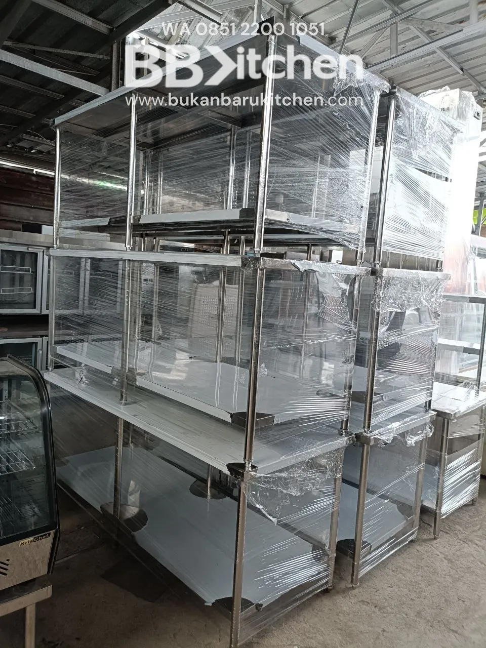 Meja 2 Susun Stainless 200x75x85