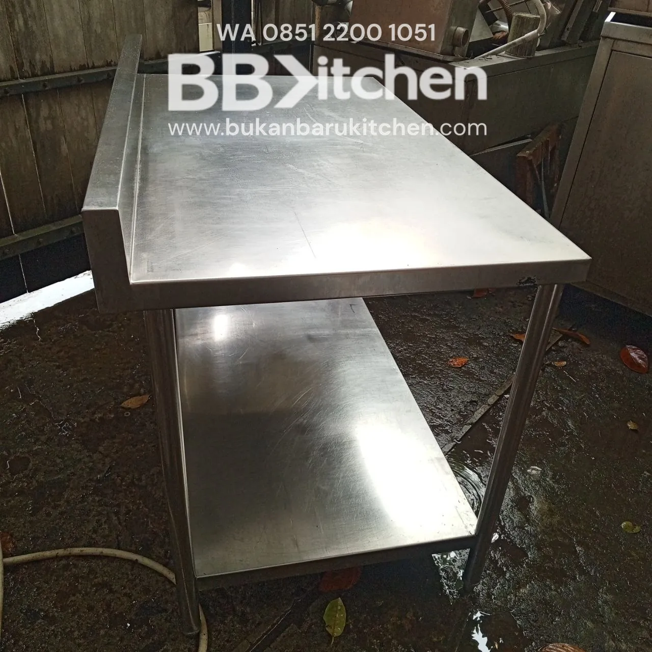 Meja 2 Susun Stainless Steel 120x70x82 - Image 2