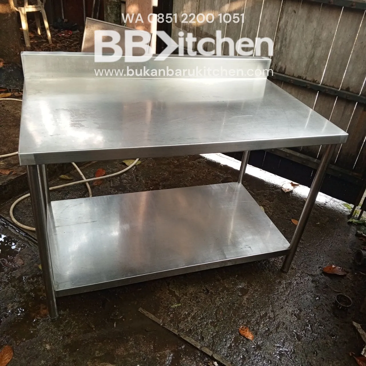 Meja 2 Susun Stainless Steel 120x70x82 - Image 3