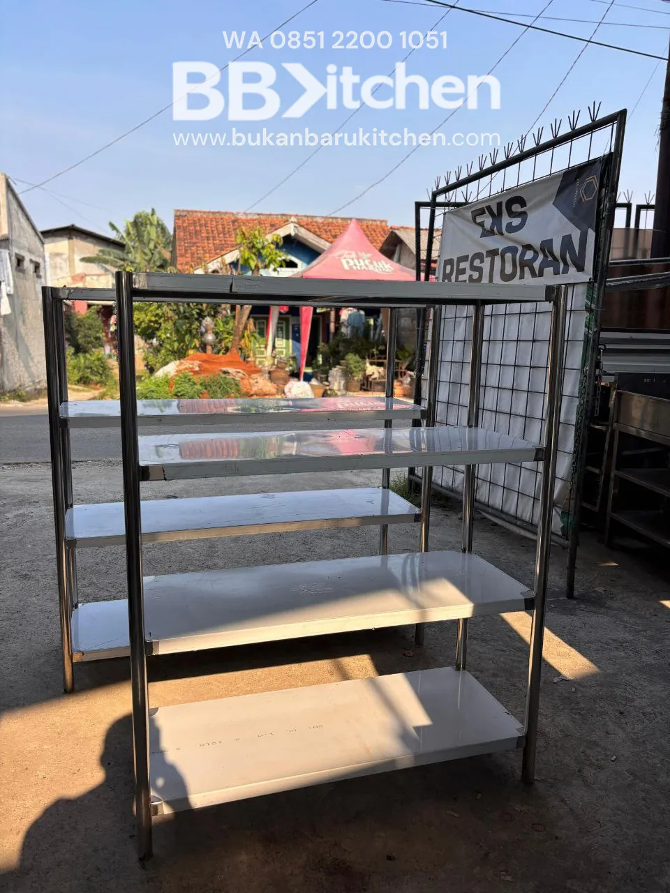Meja 2 Susun Stainless Steel 180x75x85 - Image 4